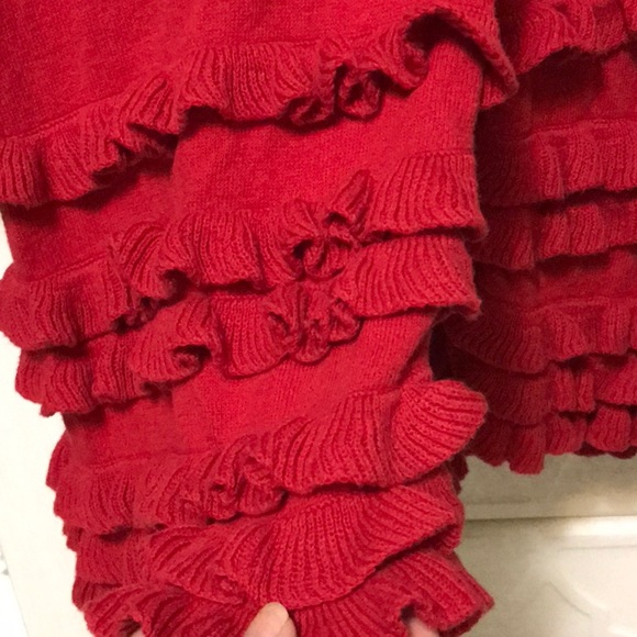 red shrug cardigan sweater crystal buttons small! - Picture 3 of 5